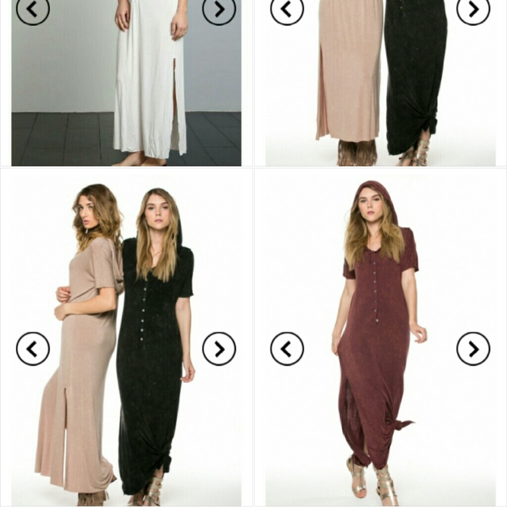 Button down maxi slip dress with hood